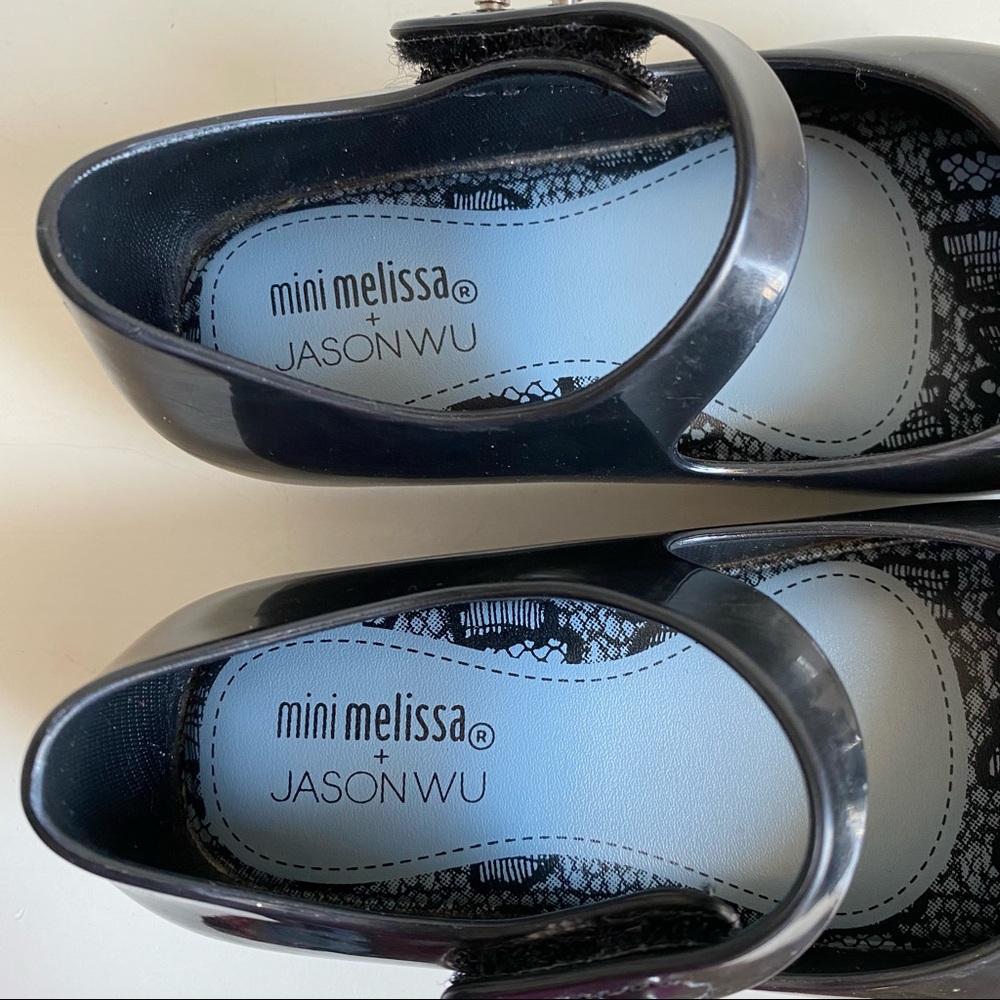 Mini Melissa + Jason Wu Mary Jane Ballet Flat with Grosgrain Ribbon Bow - Picture 8 of 13